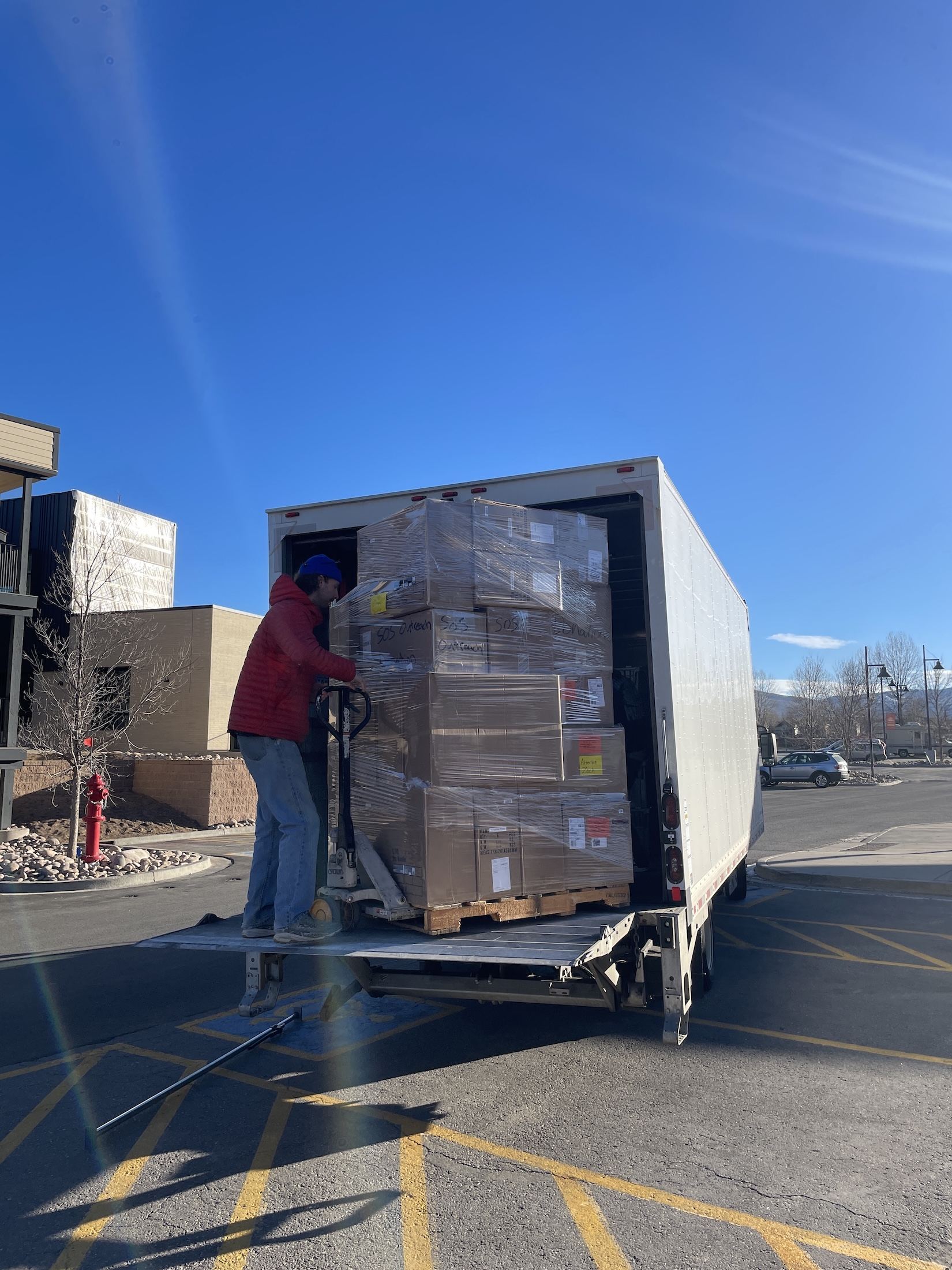 Gear delivery day at SOS Outreach